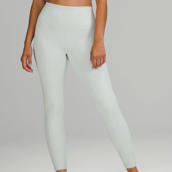 NWT LULULEMON ALIGN Pant Leggings 25” OCEAN AIR baby blue off white 8 Nulu Yoga - Picture 2 of 7